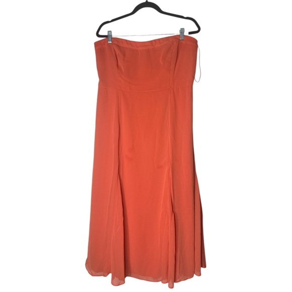 Abercrombie & Fitch Coral Strapless Midi Dress Size XLP - Picture 2 of 11